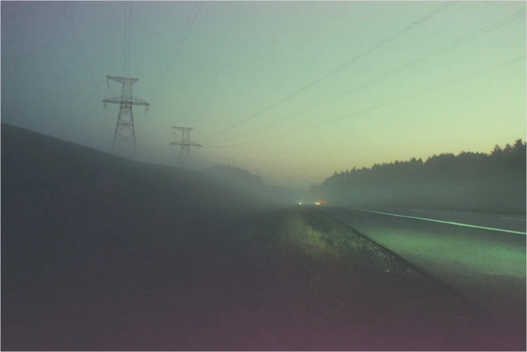 Detail Foggy Road Headlights Low Visibility Number 14