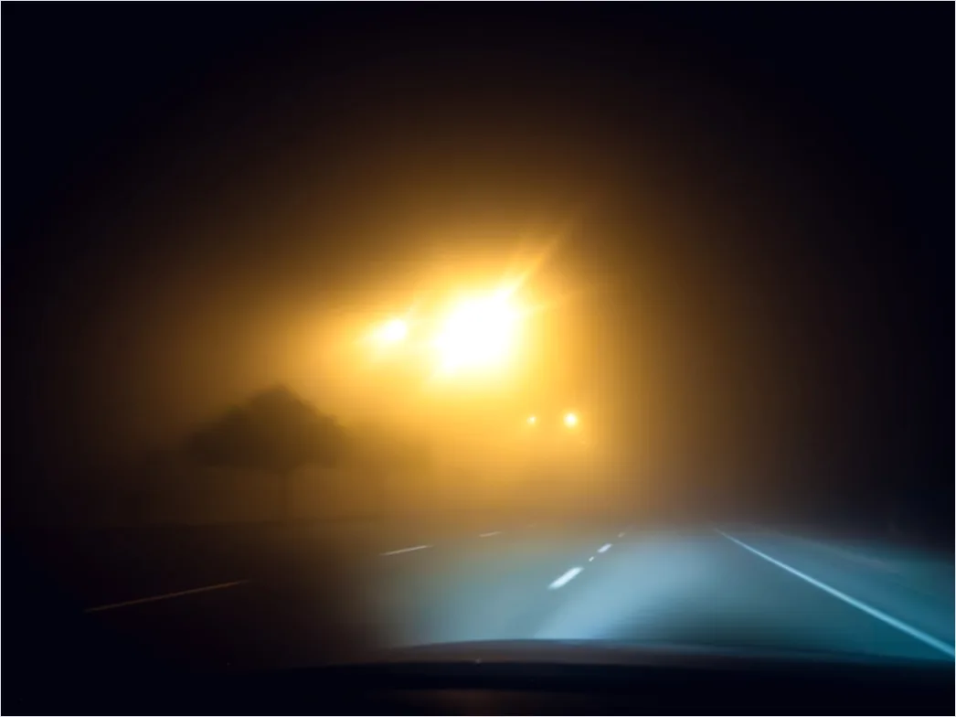 Detail Foggy Road Headlights Low Visibility Number 15