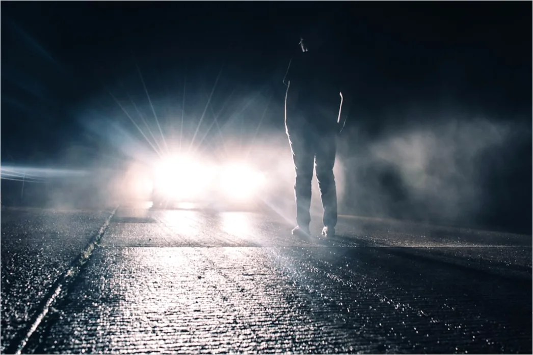 Detail Foggy Road Headlights Low Visibility Number 5