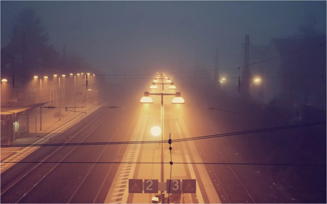 Detail Foggy Road Headlights Low Visibility Number 6