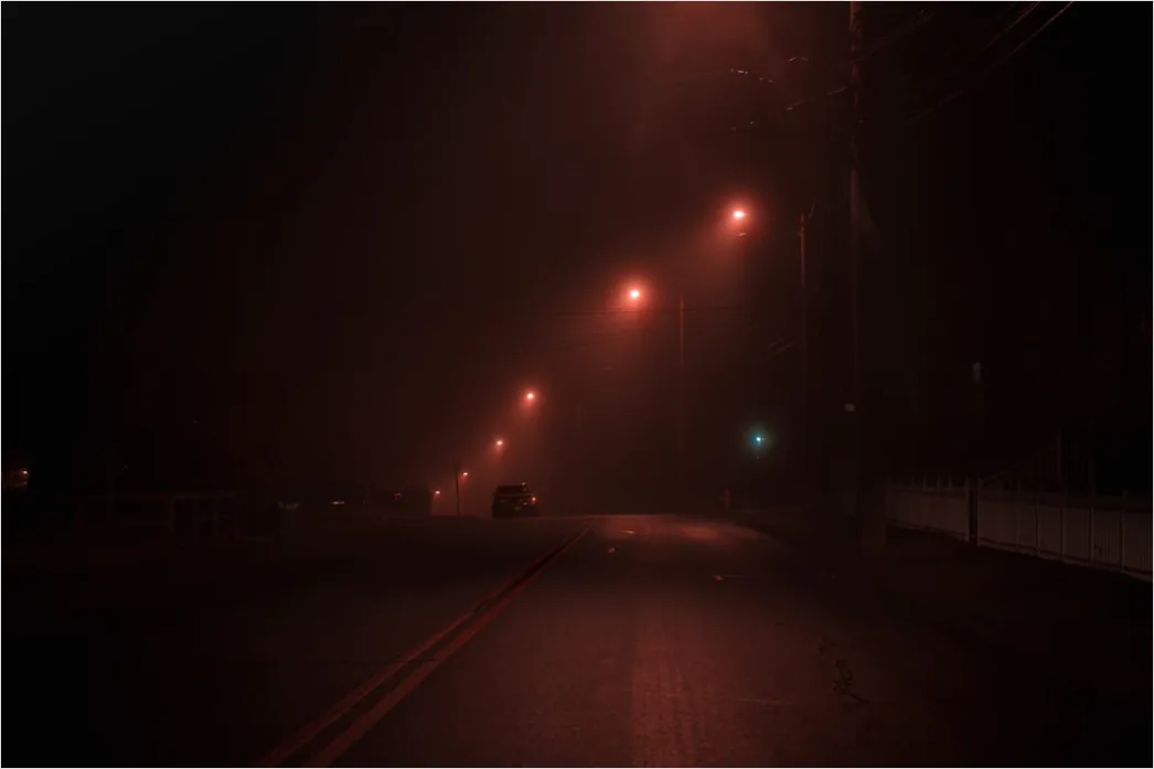 Detail Foggy Road Headlights Low Visibility Number 8