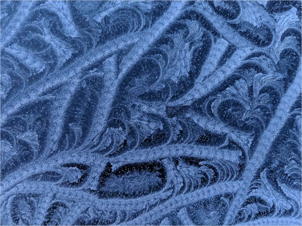 Detail Frost Covered Window Pattern Close Up Number 2