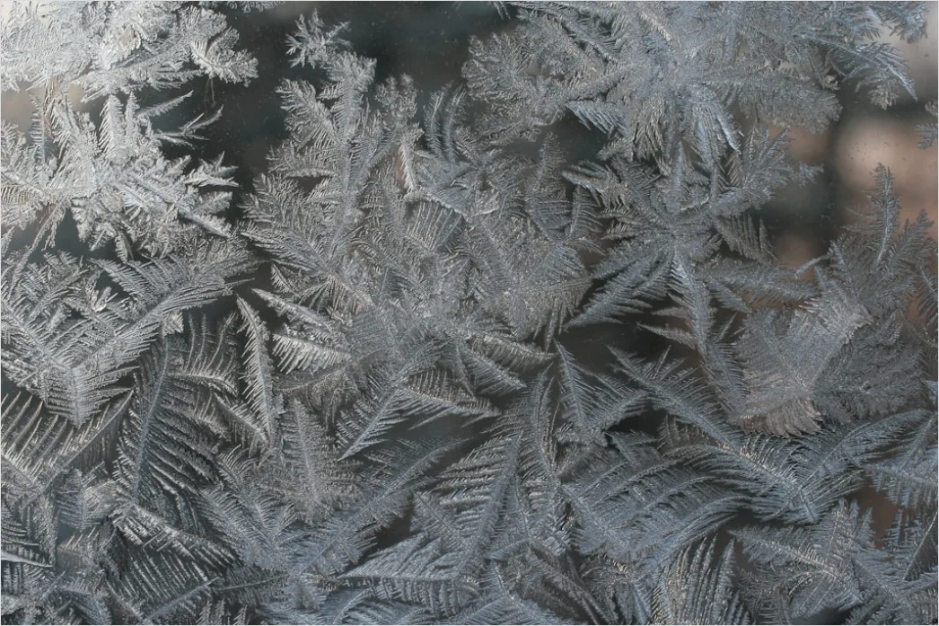 Detail Frost Covered Window Pattern Close Up Number 12
