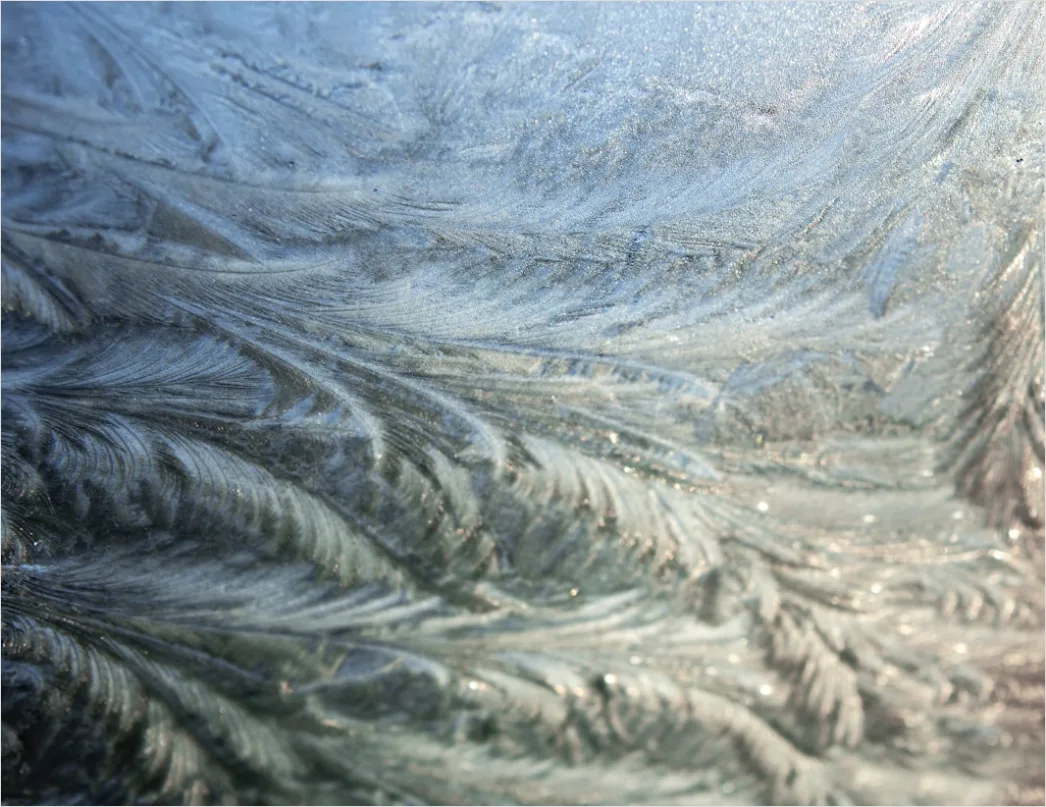Detail Frost Covered Window Pattern Close Up Number 3