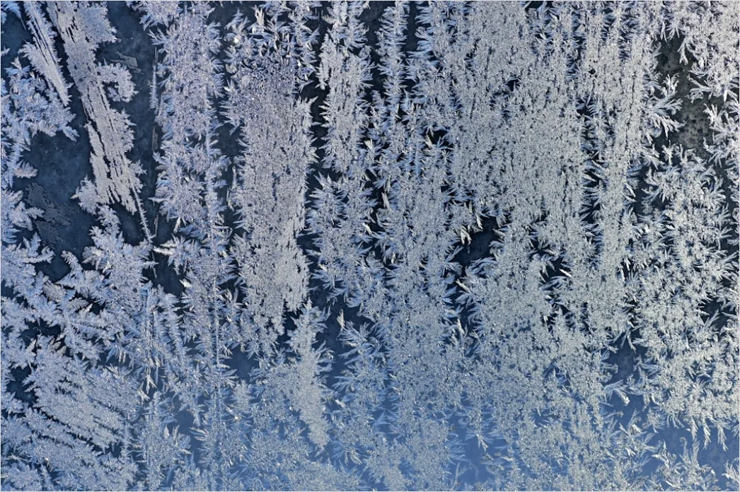 Detail Frost Covered Window Pattern Close Up Number 9