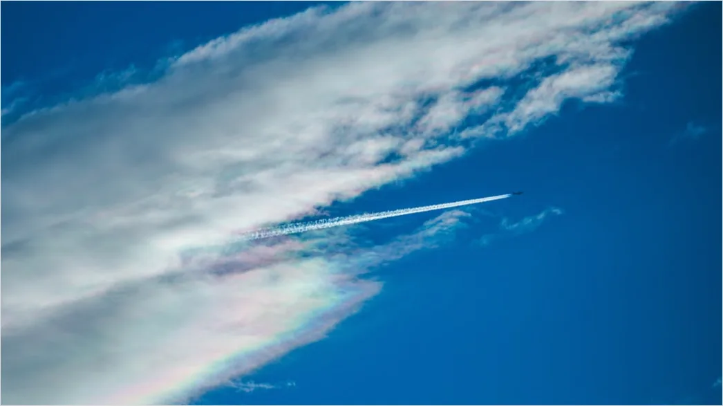 Detail Glory Rainbow Clouds Airplane View Number 2