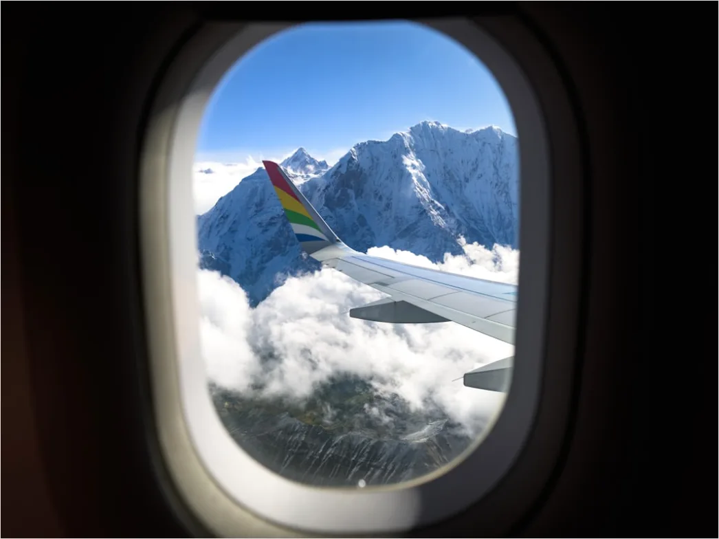 Detail Glory Rainbow Clouds Airplane View Number 11