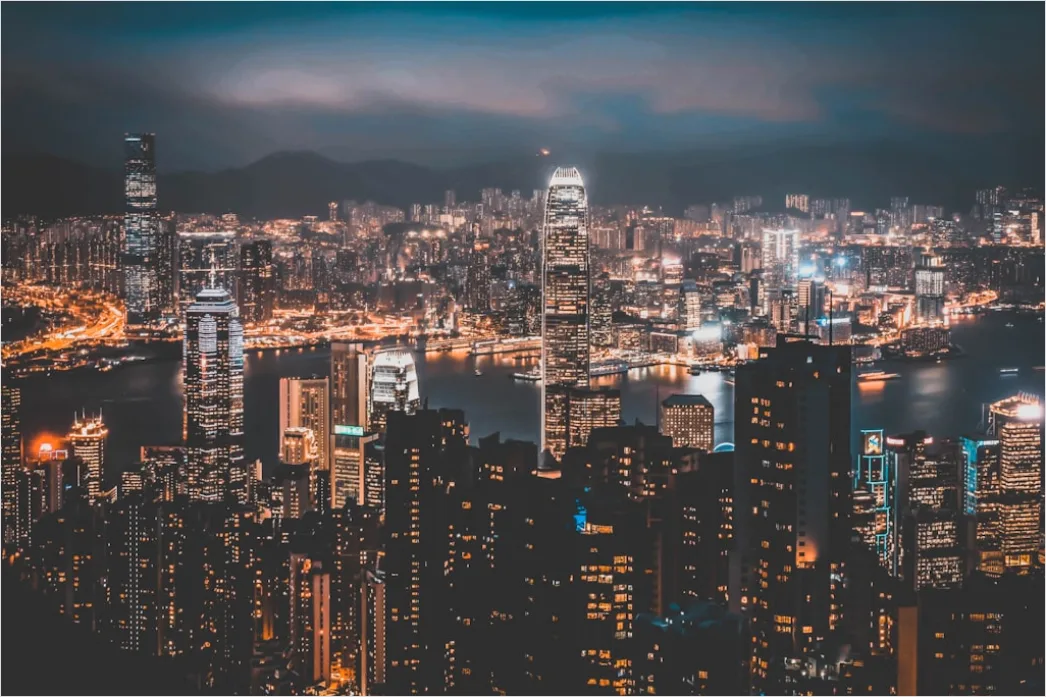 Detail Hong Kong Skyline Victoria Harbor Night Number 12