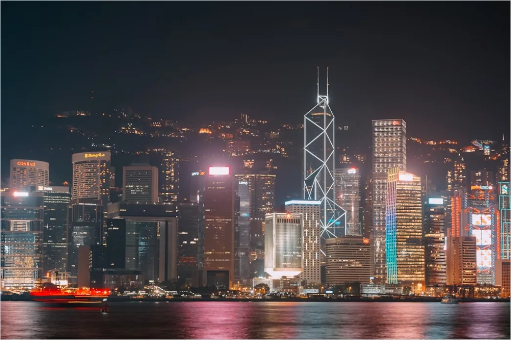 Detail Hong Kong Skyline Victoria Harbor Night Number 16
