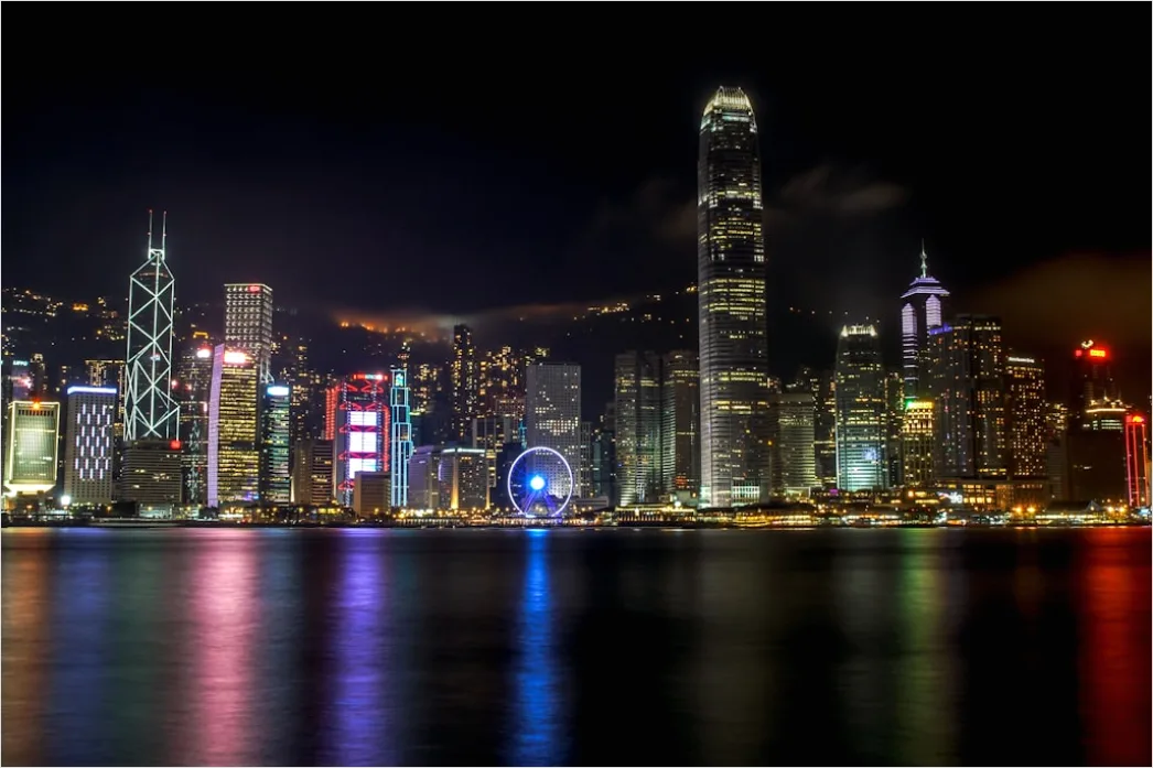 Detail Hong Kong Skyline Victoria Harbor Night Number 3