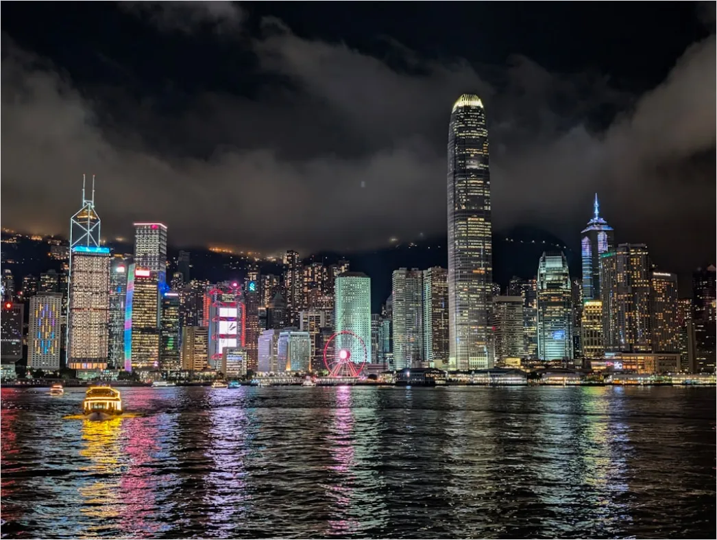 Detail Hong Kong Skyline Victoria Harbor Night Number 4
