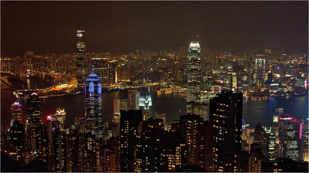 Detail Hong Kong Skyline Victoria Harbor Night Number 5