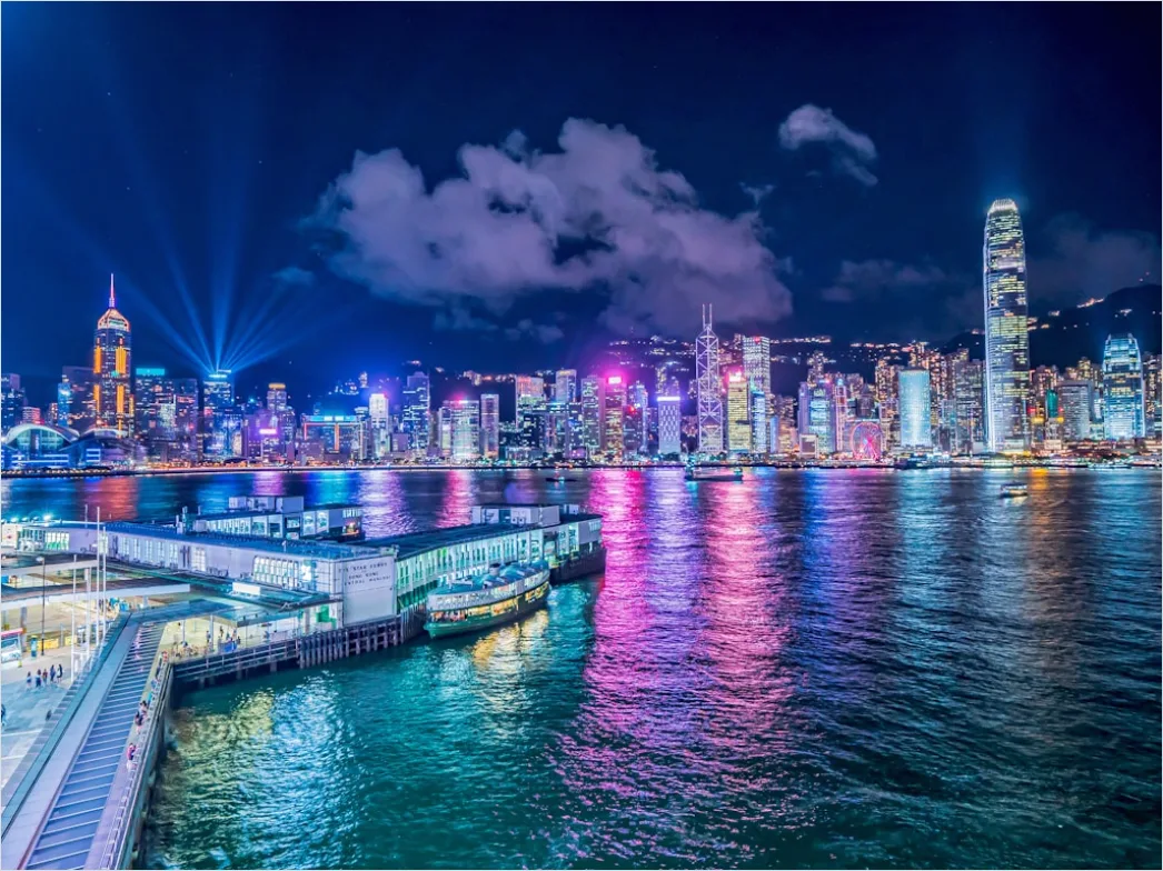 Detail Hong Kong Skyline Victoria Harbor Night Number 6
