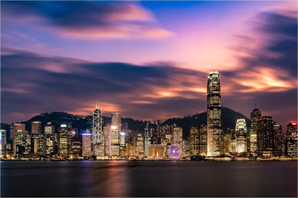 Detail Hong Kong Skyline Victoria Harbor Night Number 7