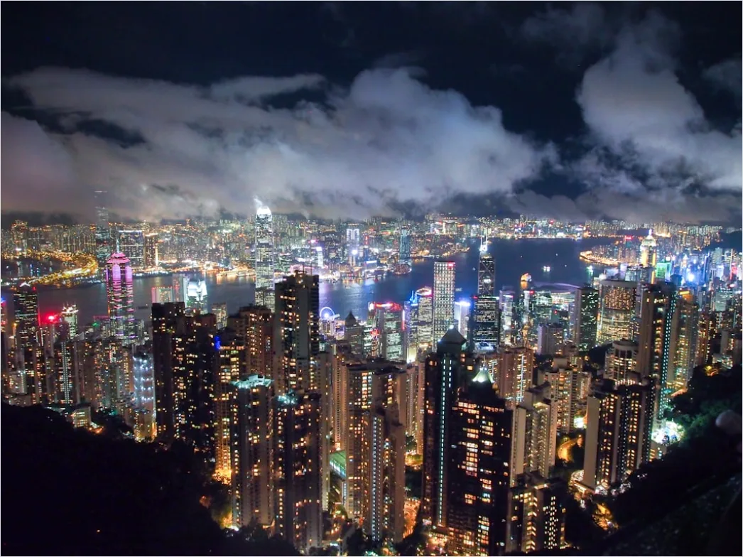 Detail Hong Kong Skyline Victoria Harbor Night Number 8