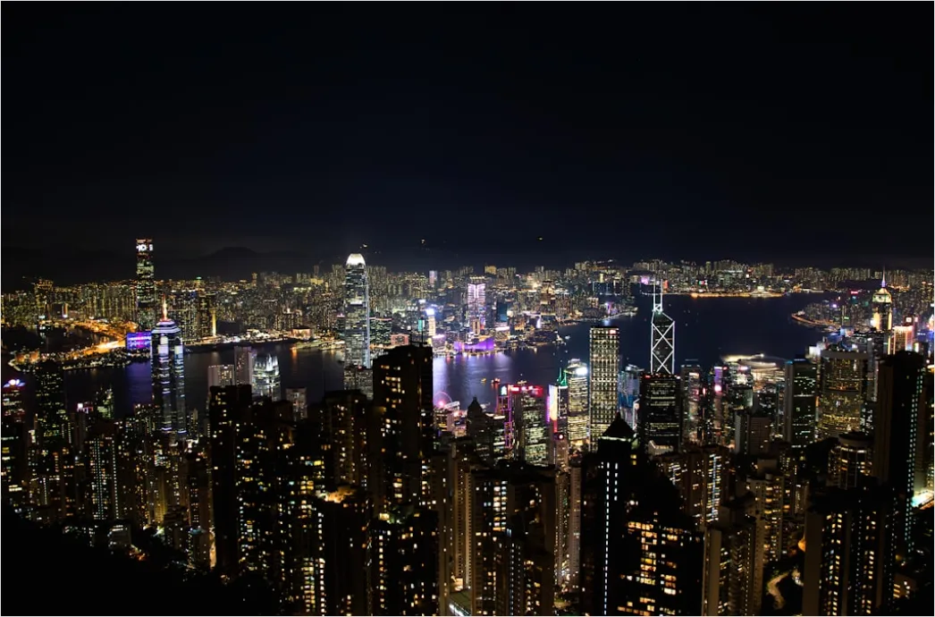 Detail Hong Kong Skyline Victoria Harbor Night Number 10