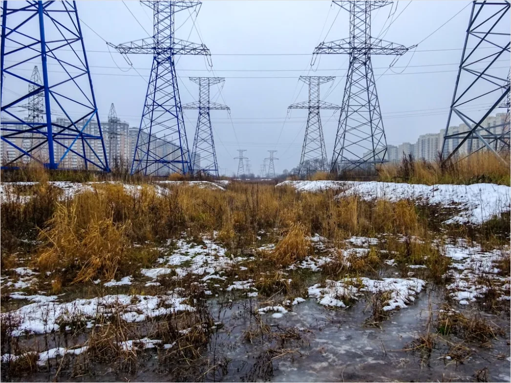 Detail Ice Storm Power Lines Frozen Scene Number 3