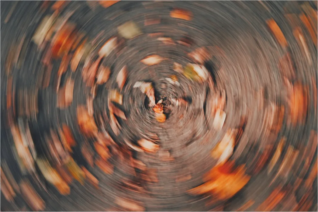 Leaf Swirl Windy Autumn Street 3060