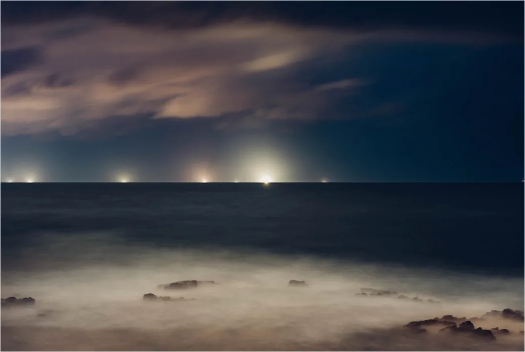 Detail Lightning Over Ocean Horizon Night Number 2