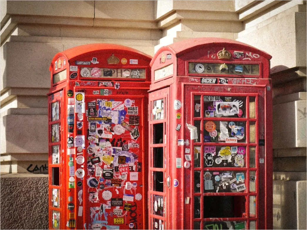 Detail London Red Phone Booth Street Number 6