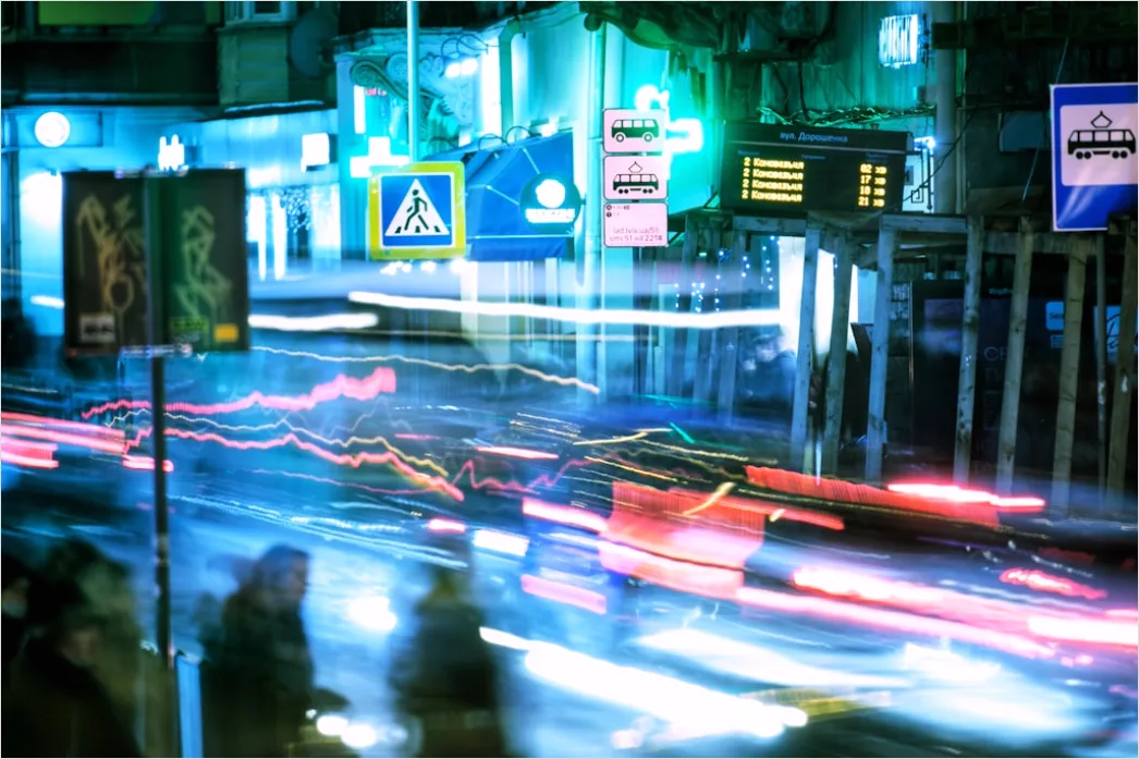 Detail Long Exposure Rain Streaks City Number 14