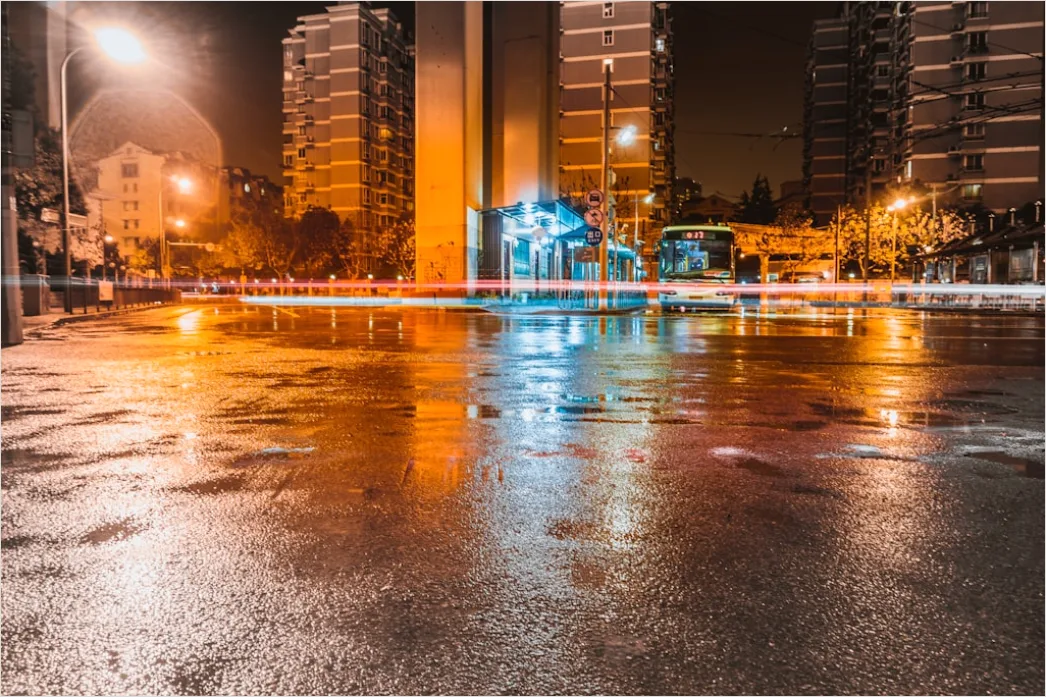 Detail Long Exposure Rain Streaks City Number 20