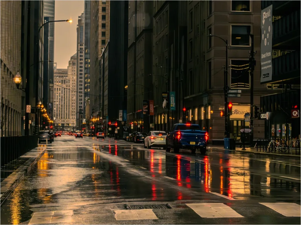 Detail Long Exposure Rain Streaks City Number 3