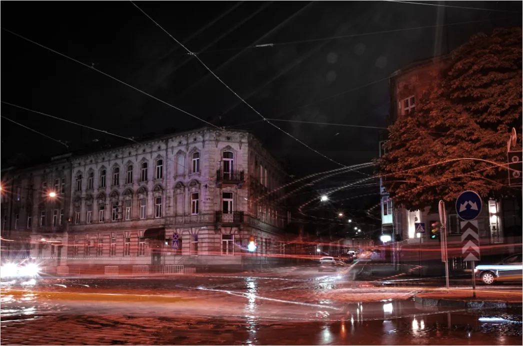 Detail Long Exposure Rain Streaks City Number 4