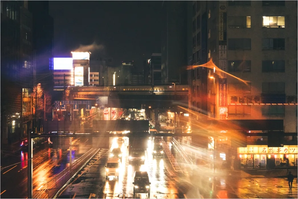 Detail Long Exposure Rain Streaks City Number 6