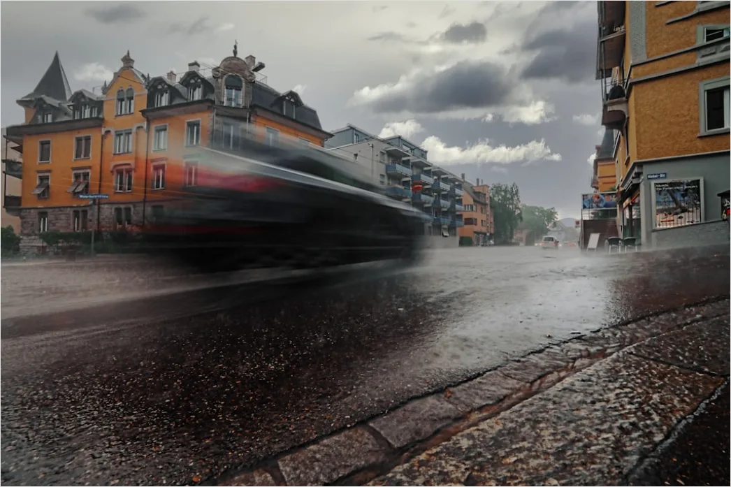 Detail Long Exposure Rain Streaks City Number 7