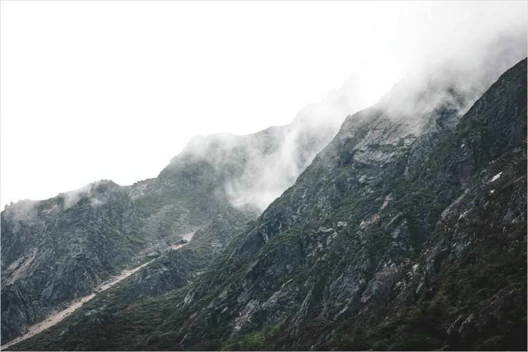 Detail Low Clouds Hugging Mountain Slopes Number 11