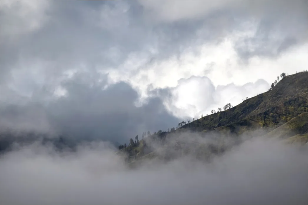 Detail Low Clouds Hugging Mountain Slopes Number 17