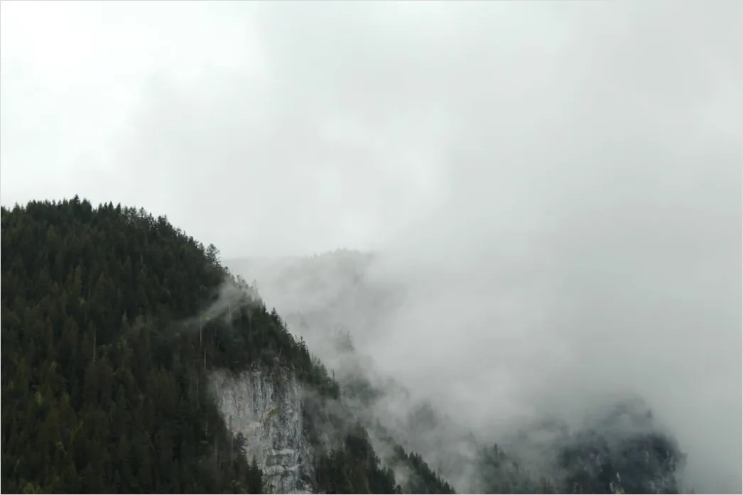 Detail Low Clouds Hugging Mountain Slopes Number 5