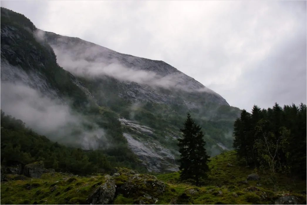 Detail Low Clouds Hugging Mountain Slopes Number 8