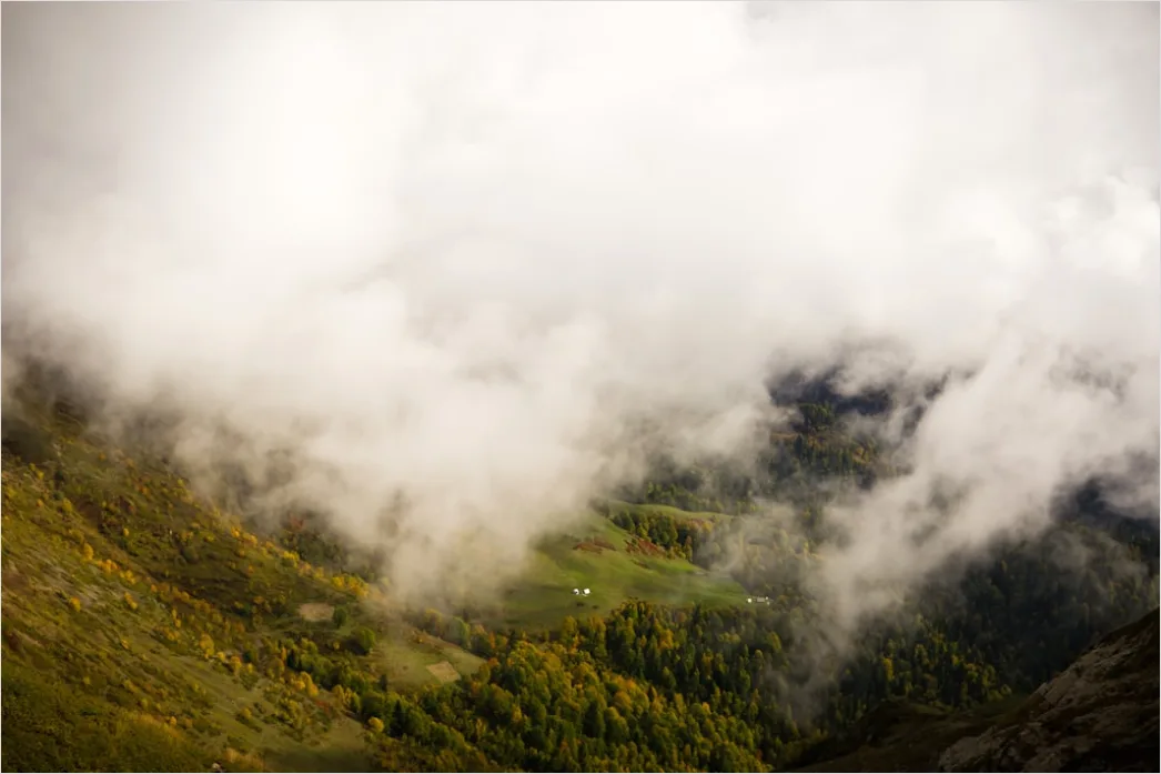 Detail Low Clouds Hugging Mountain Slopes Number 10