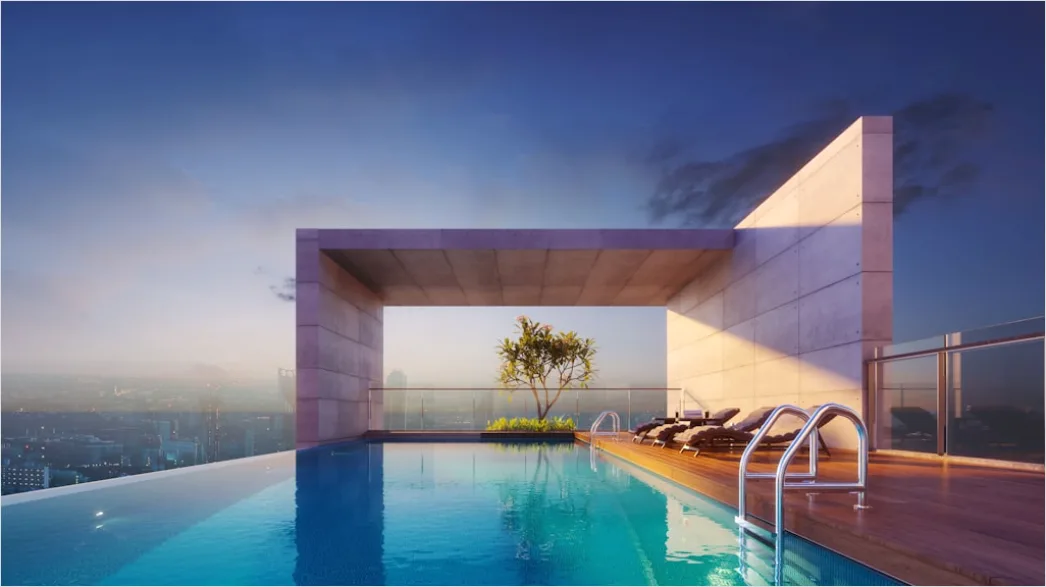 Detail Luxury Resort Infinity Pool Sunset Number 12