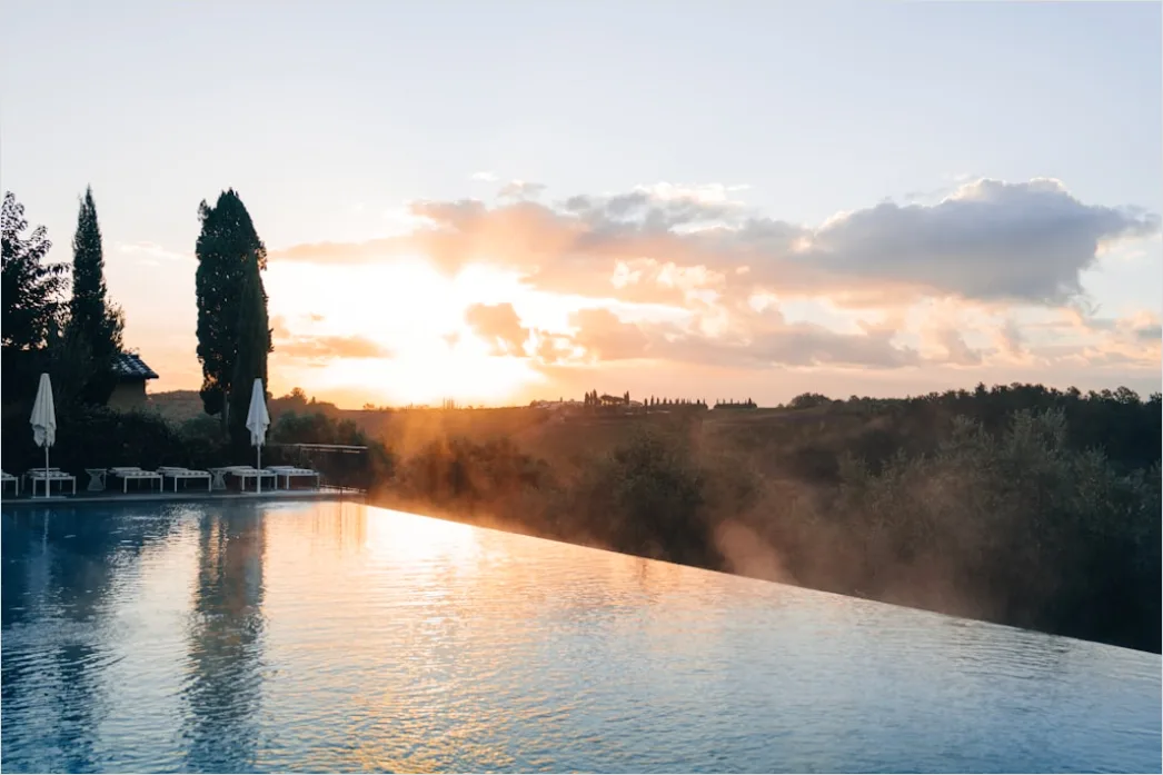 Detail Luxury Resort Infinity Pool Sunset Number 13