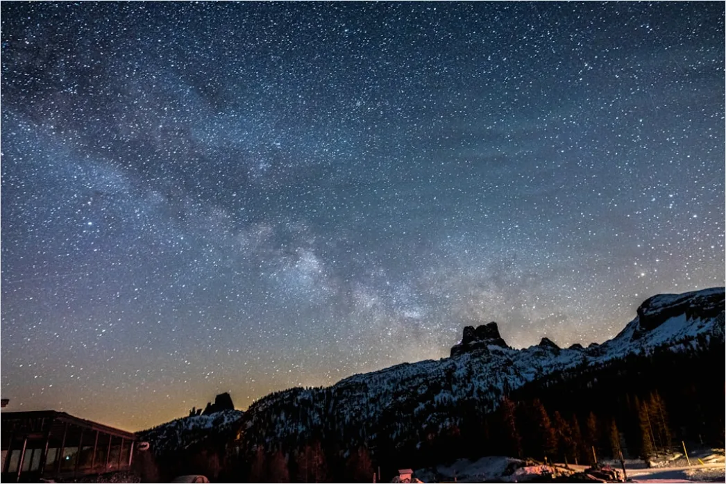 Detail Milky Way Over Mountains Night Number 4