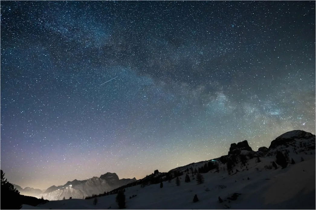 Detail Milky Way Over Mountains Night Number 6
