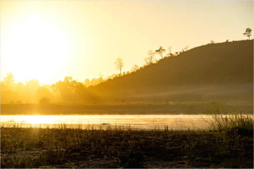 Detail Mist Over River Golden Hour Number 8