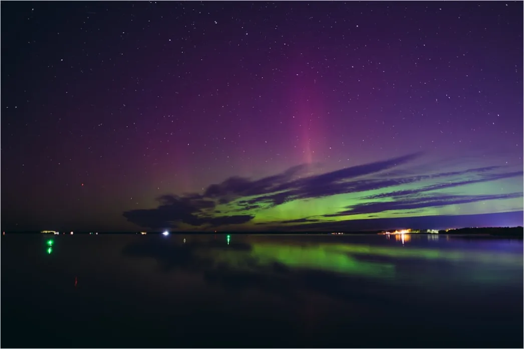 Detail Northern Lights Over Lake Reflection Number 2