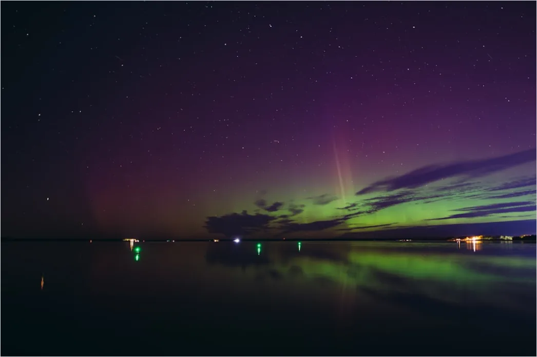 Detail Northern Lights Over Lake Reflection Number 3