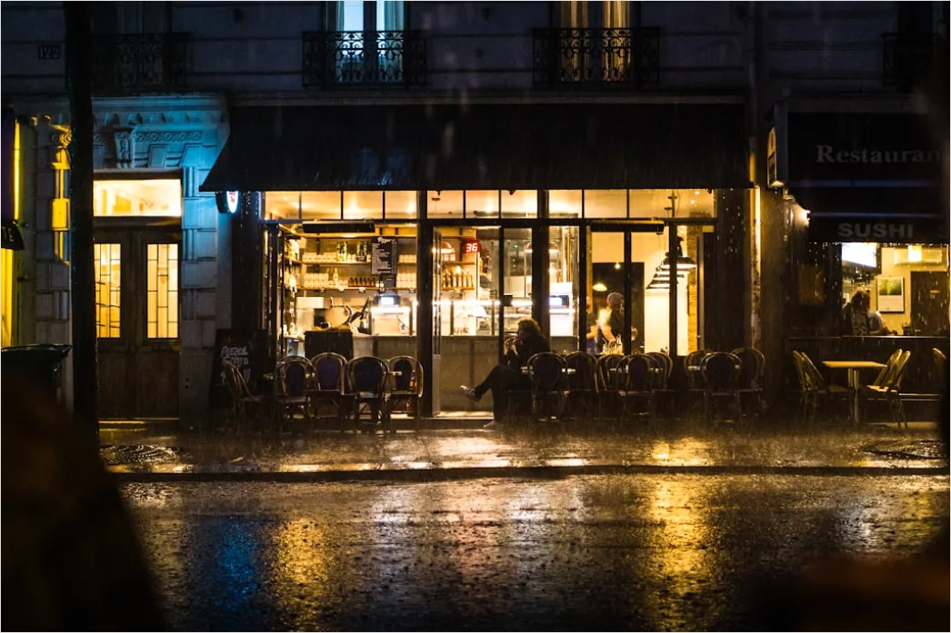 Detail Paris Street Cafe Morning Scene Number 13