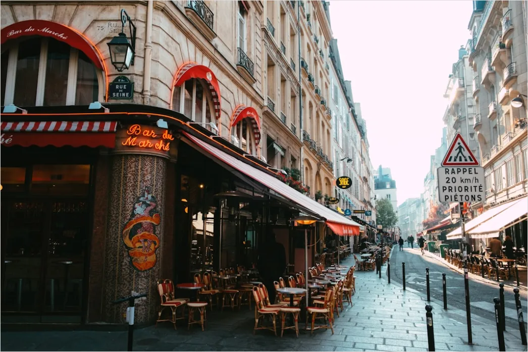 Detail Paris Street Cafe Morning Scene Number 6