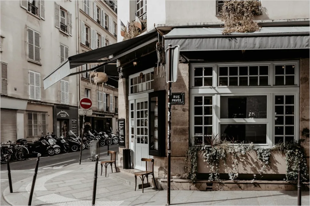 Detail Paris Street Cafe Morning Scene Number 7