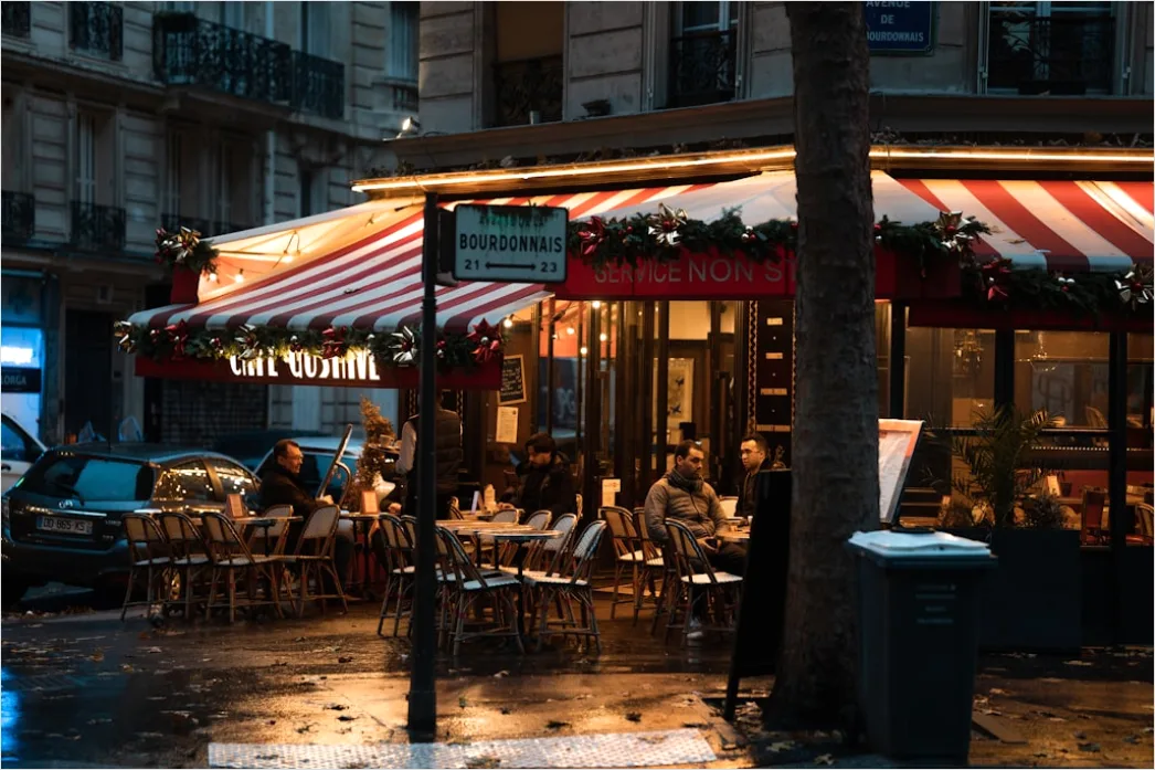 Detail Paris Street Cafe Morning Scene Number 8