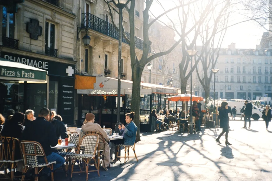 Detail Paris Street Cafe Morning Scene Number 9