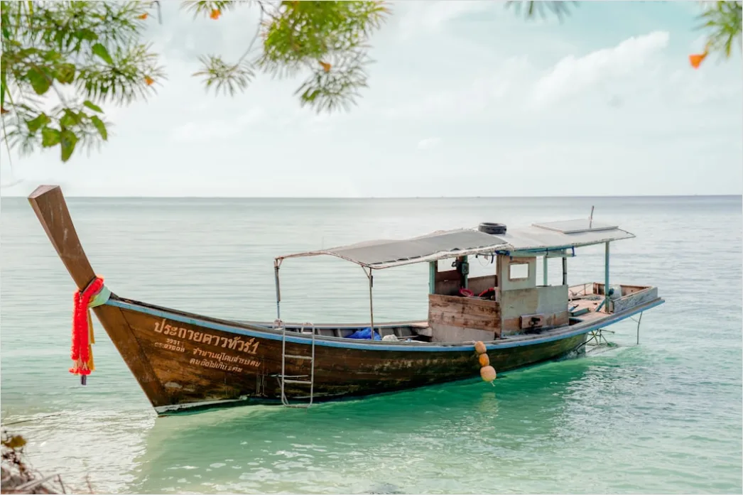 Detail Phuket Beach Longtail Boat Sunrise Number 11