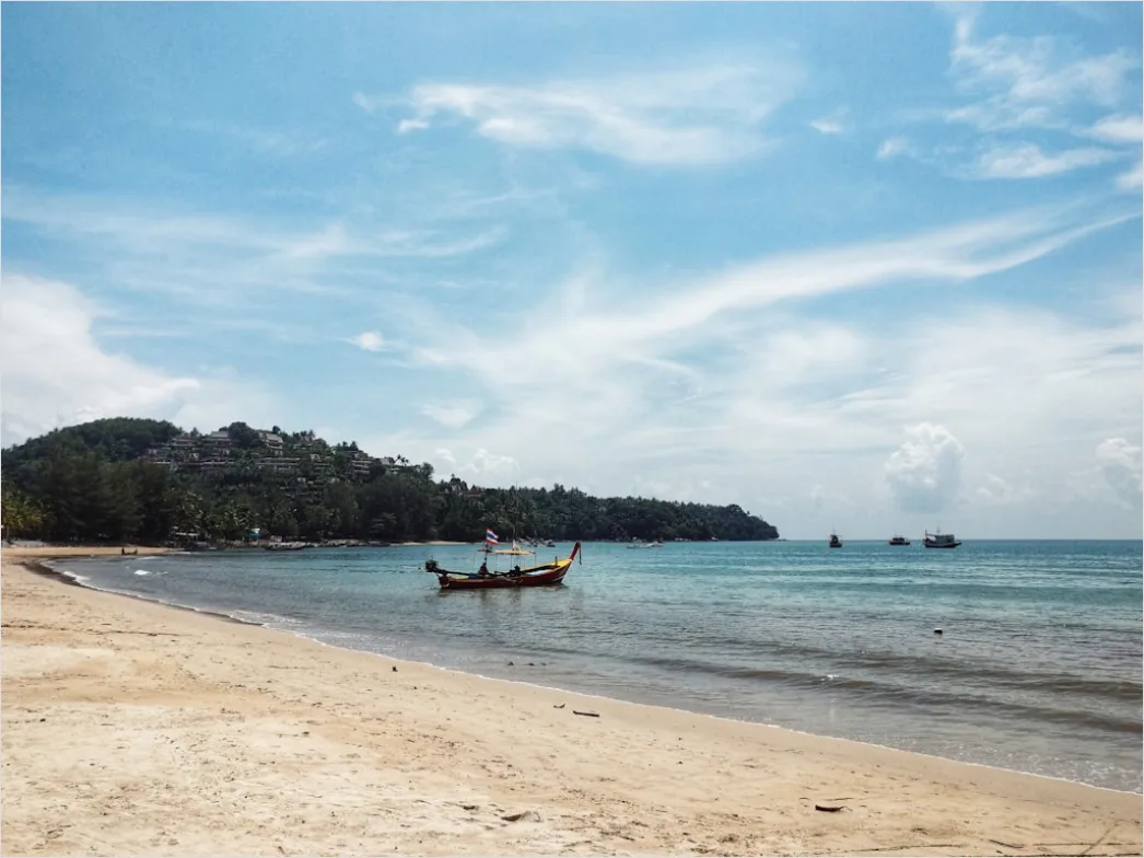 Detail Phuket Beach Longtail Boat Sunrise Number 6