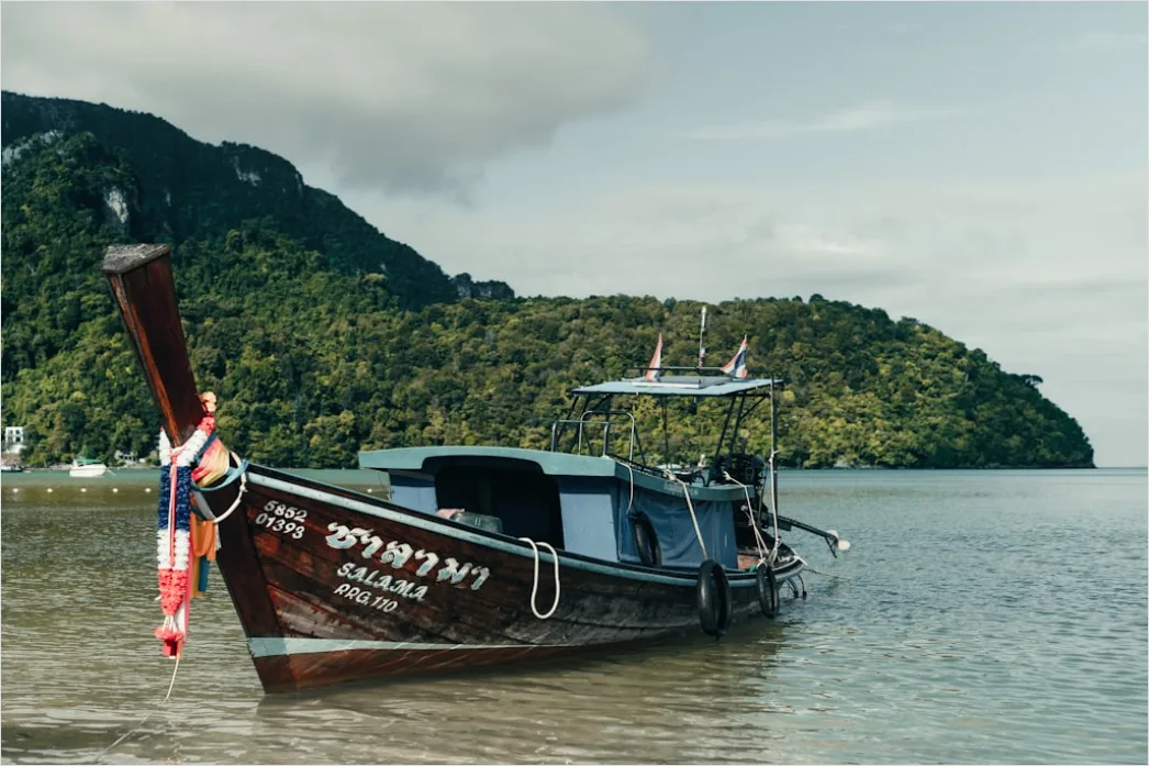Detail Phuket Beach Longtail Boat Sunrise Number 7
